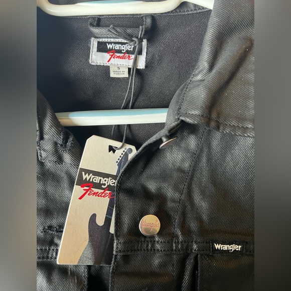Fender X Wrangler Black Denim Fringe Jacket - Picture 2 of 7